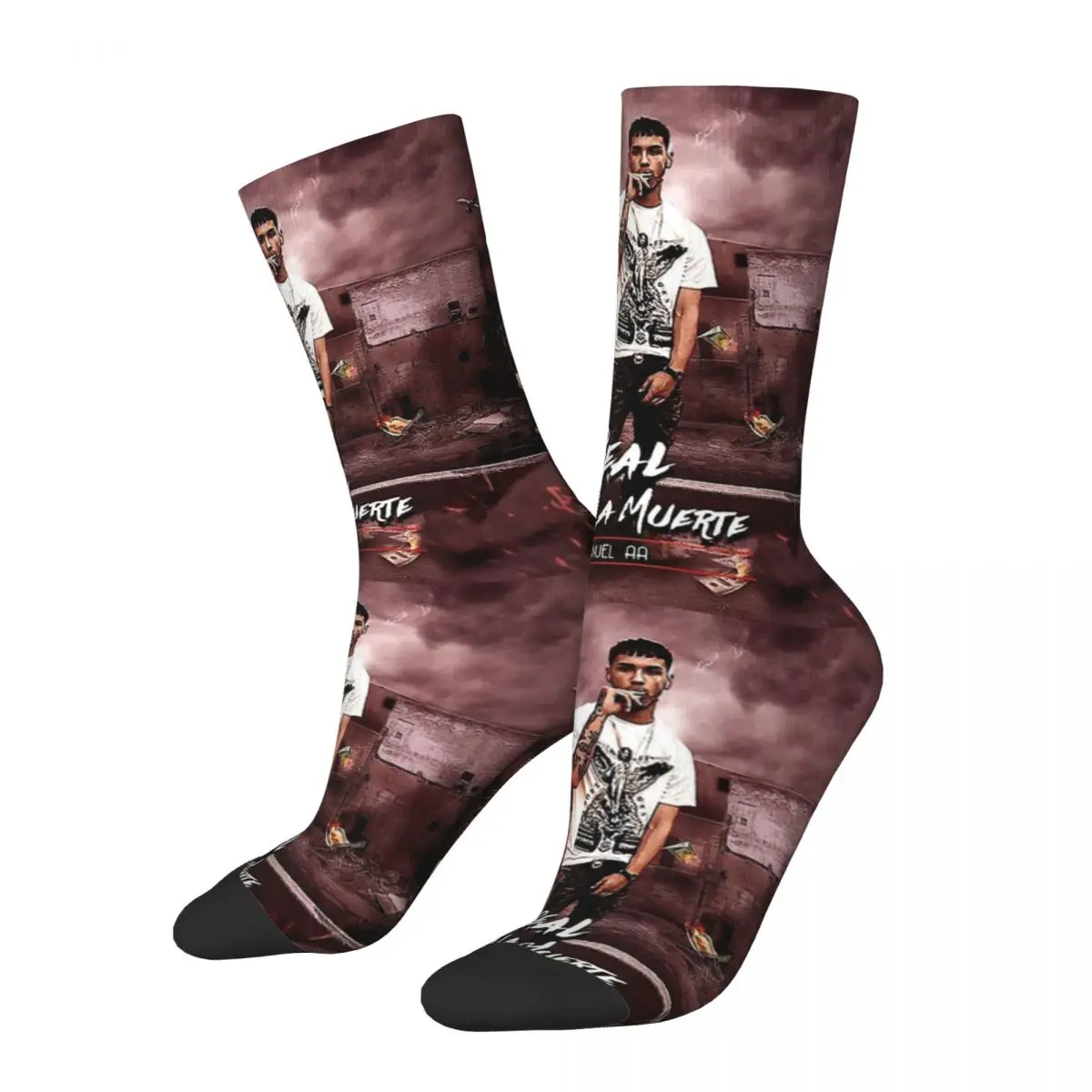 Real Hasta La Muerte The Mixtape Anuel AA Unisex Winter Socks Running Happy Socks Street Style Crazy Sock