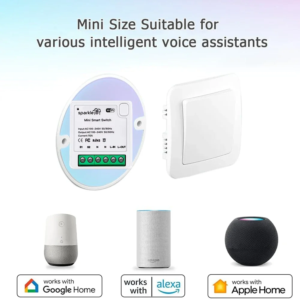 Matter WiFi Smart Switch Module Mini 16A Smart Home Relay Automation Breaker Work With Homekit Siri Smartthing Alexa Google Home