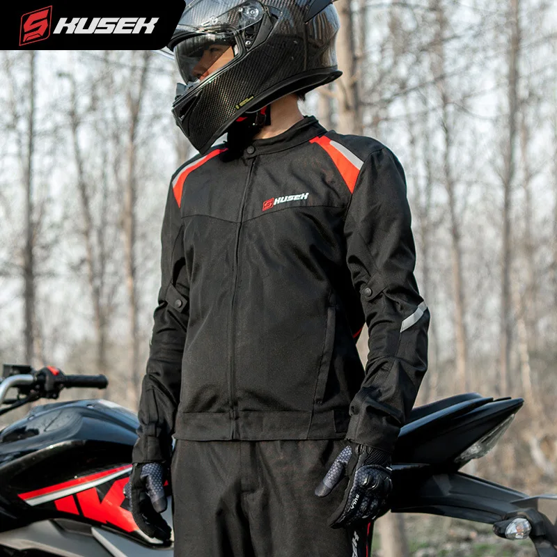 Mesh Motorcycle Jacket with CE Armor, All Season Riding Gear for Men, Summer Protective Motorbike Suit