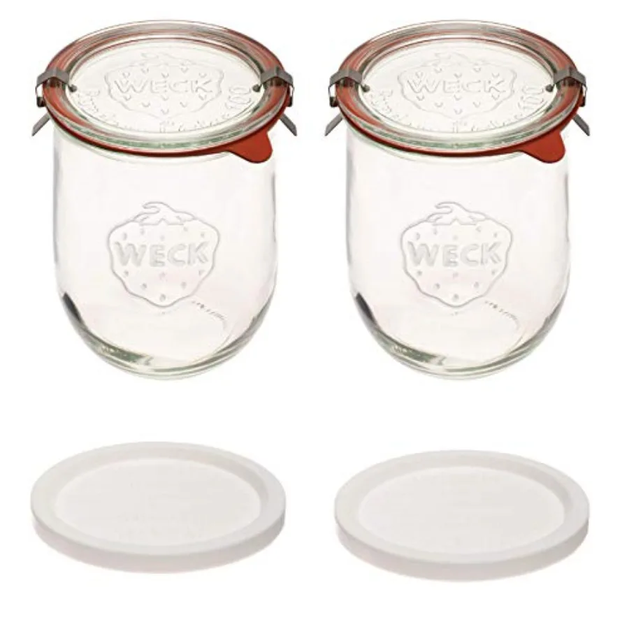 

2026Tulip Jars 1 Liter - Large Sourdough Starter Jars with Wide Mouth Glass Lids and Keep Fresh Covers - Ideal for Fermentation