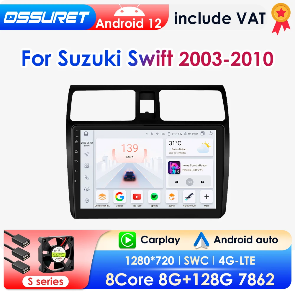 2 din android auto radio für suzuki swift 2003-2010 carplay 4g auto multimedia gps 2din autoradio ai