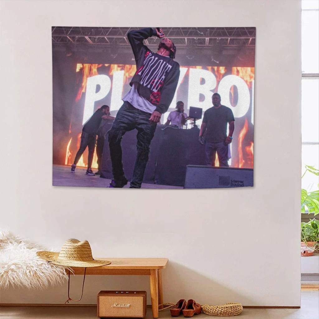 Playboi Carti Tapestry landscape wall hanging cloth bedroom wall decoration room decoration outdoor picnic mat beach sheets