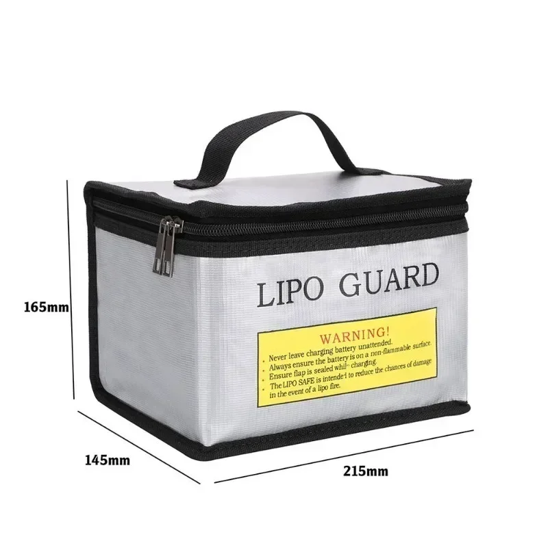 Lipo Battery Safety Bag Portable Explosion-proof Fireproof Storage Bag With Safe Guard 215*145*165mm Size For RC Drone Batteries