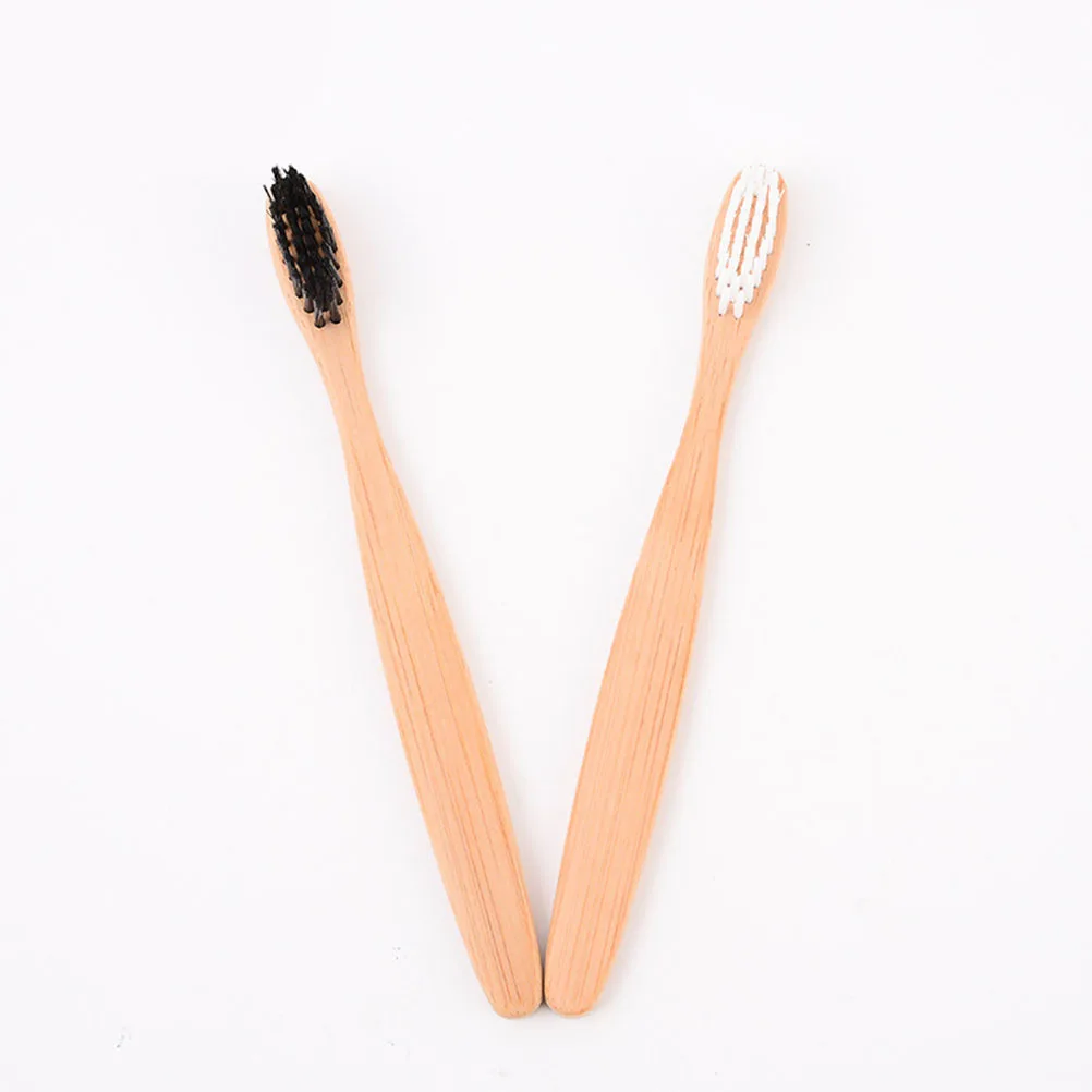 4Pcs Bamboo Charcoal Toothbrush Comfortable Grip Soft Bristle Oral Care Prevent Tooth Decay Healthy Gums Toothbrush