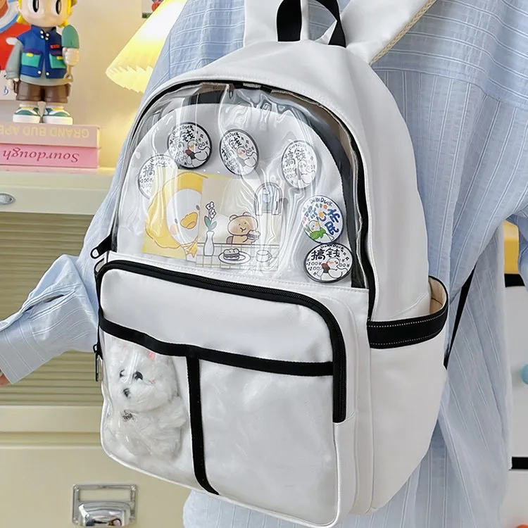 

2025 Новый корейский рюкзак с кроликом, женский милый рюкзак с кроличьими ушками, большая вместительная студенческая дорожная сумка на плечо в стиле аниме