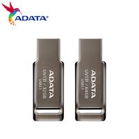 100% Original ADATA UV131 USB3.1 metal Flash Drive 32GB 64GB Chromium Grey Simple and stylish design Memory Stick For PC/Phone
