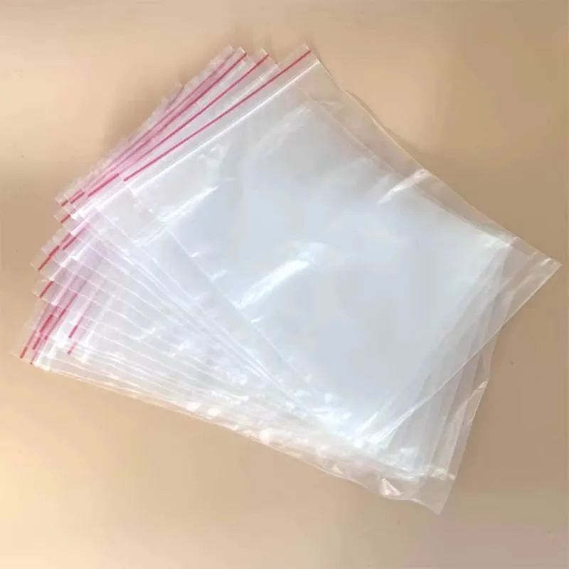 60 Stück durchsichtige Kunststoff-Aufbewahrungsbeutel, wiederverschließbare Reißverschlüsse, transparente, mit Reißverschluss versiegelte Beutel, Reißverschluss-Beutel, Verschluss-Versiegelungsbeutel