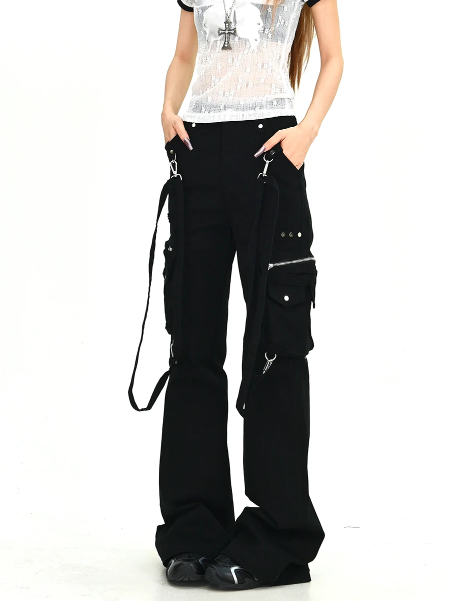 

Street Sle Women's Bell Bot Jeans with kets Retro Workwear Trousers Summer 2026 New Arrival Comfortable Loose Fit