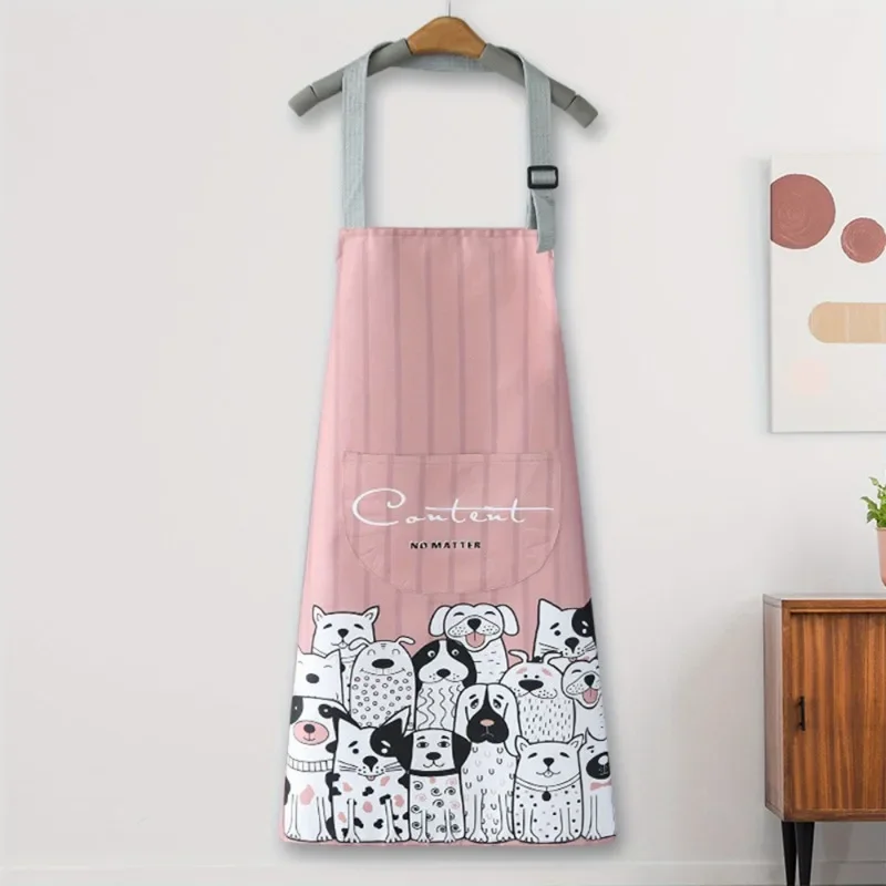 Women\'s fashion cooking housework work clothes net red adult apron canvas cute Apron kitchen household waterproof and oil-proof