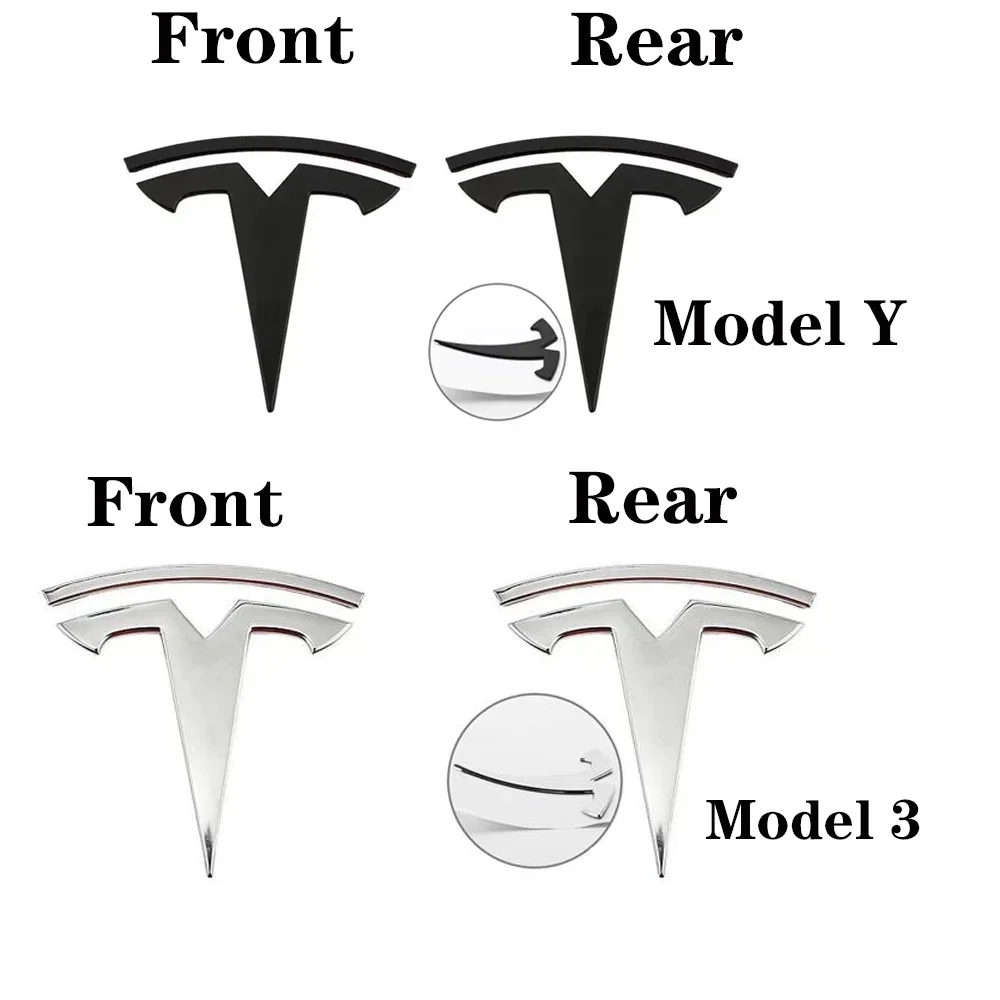 Hot ABS for Tesla Model 3 Mode Y Car Front Hood Logo Cover Emblem Sticker Styling Auto Body Rear Trunk Badge Accessories view 2