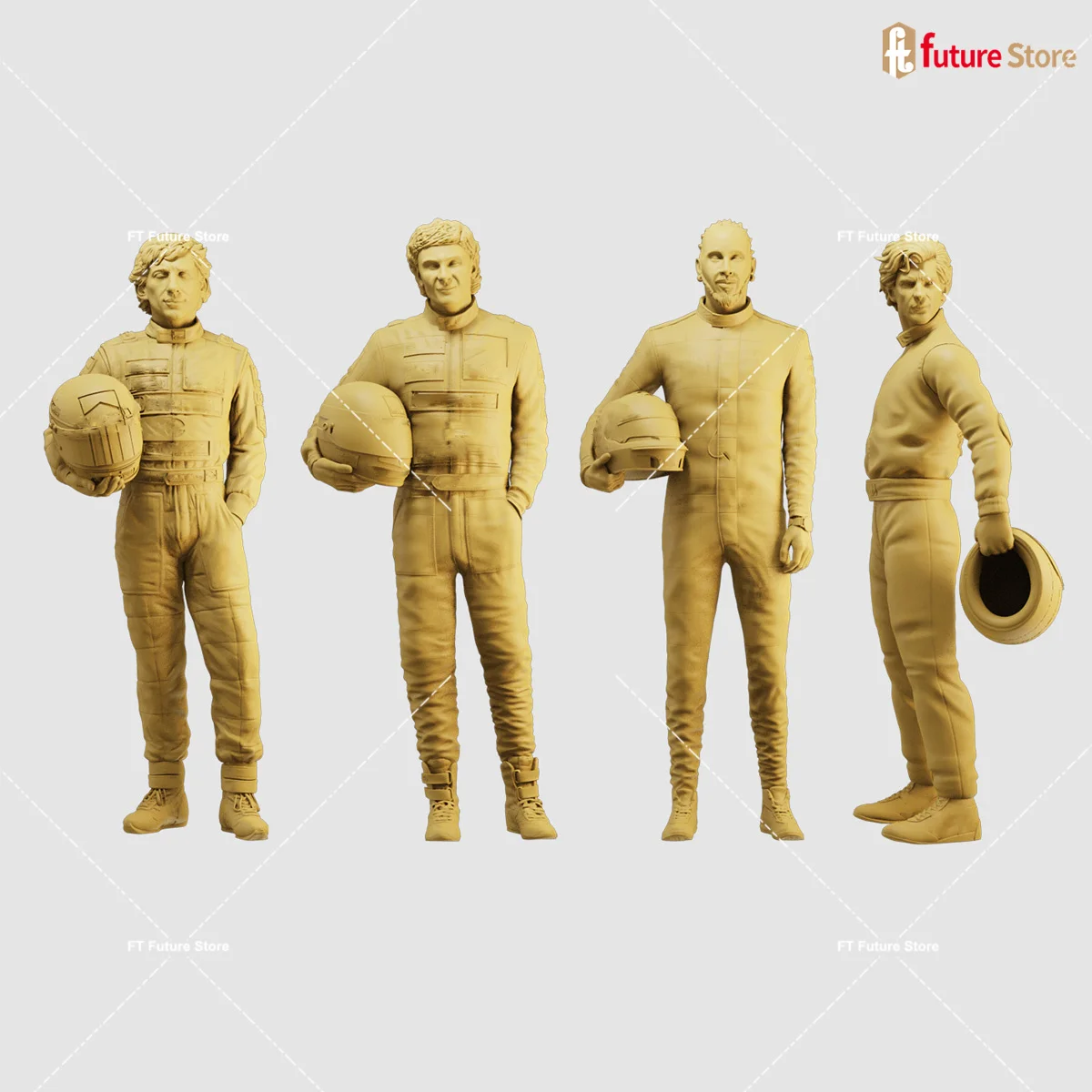 

3D Print Miniature 1/64 1/43 1/35 Male Racer Hold A Helmet Standing Figure Model Scene Mini Dolls Figurine Prop Crafts