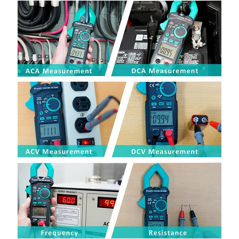 MT-3209 True RMS Digital braçadeira Medidor AC/DC Voltímetro Digital Amperímetro Alicate Multímetro Multitester Elétrico Profissional