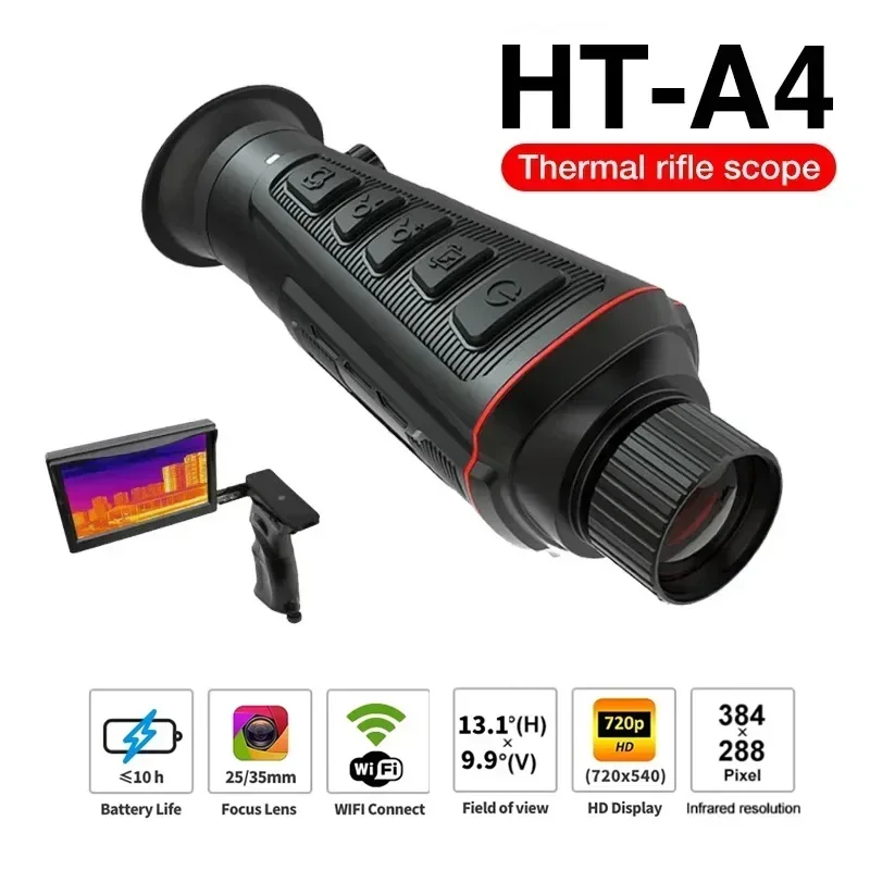 HT-A4 Hunting Thermal Imager Monocular 384x288 50Hz Support for Photos and Videos Thermal Camera Telescopes for Patrol Travel