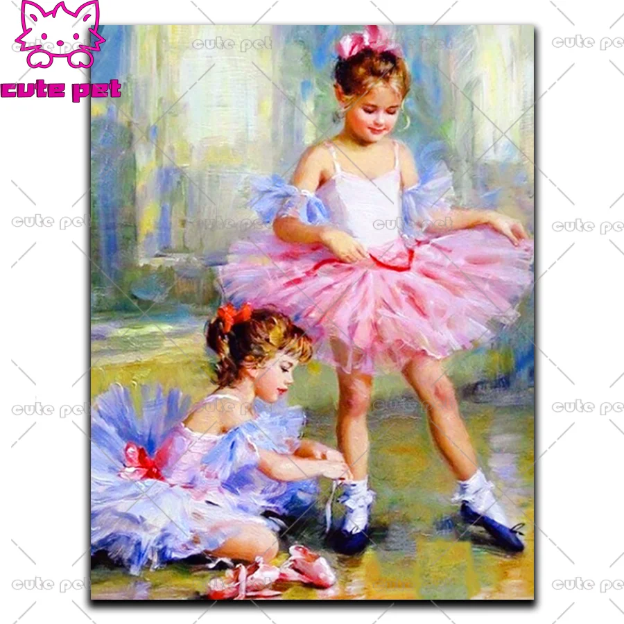 Full Square Round Drill Little ballerina girl DIY Diamond Painting Mosaic Embroidery Full Display Rhinestone Cross Stitch Decor