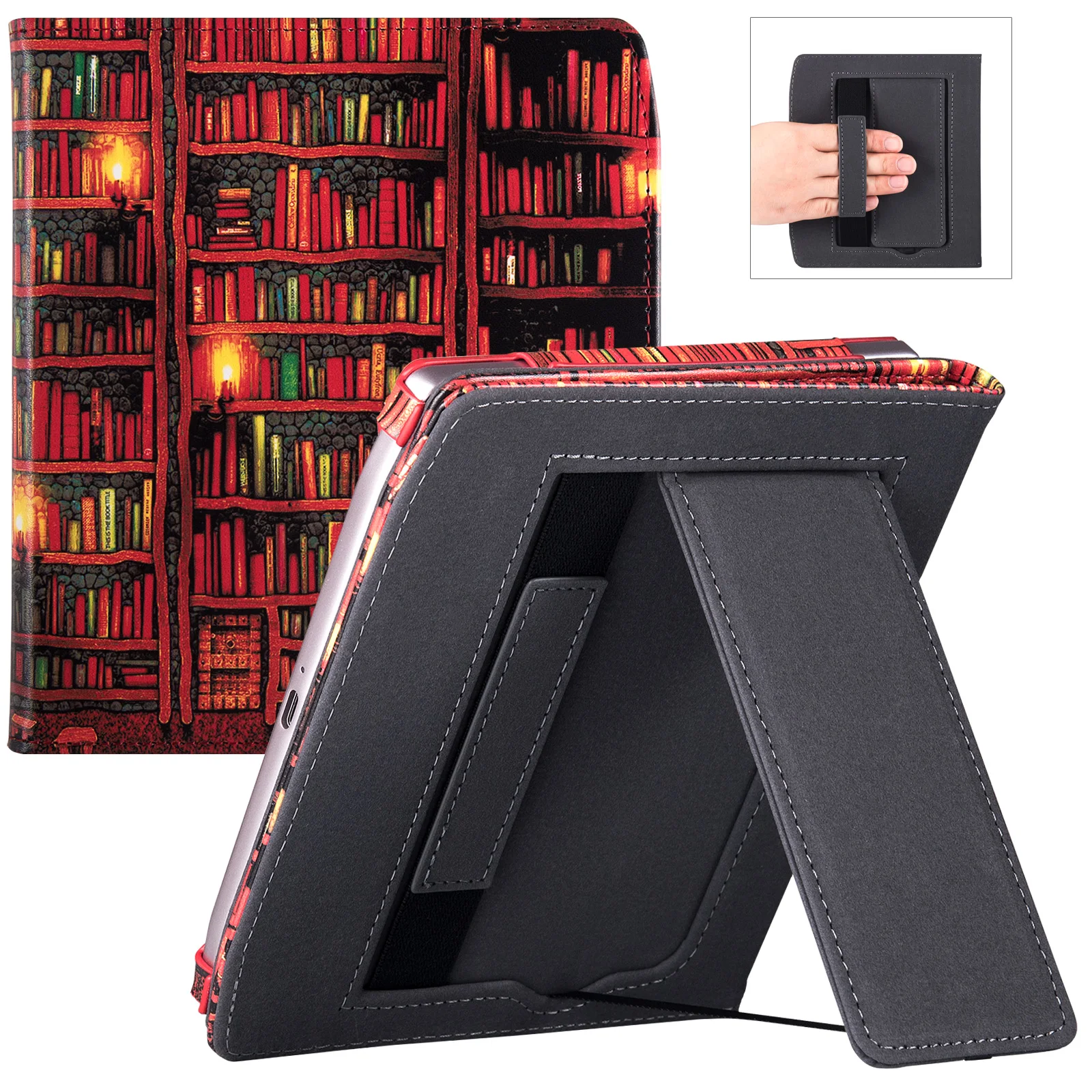 

Stand Case for Pocketbook 700 Era/Pocketbook Era Color eReader - Premium PU Leather Sleeve Cover with Hand Strap/Auto Sleep Wake