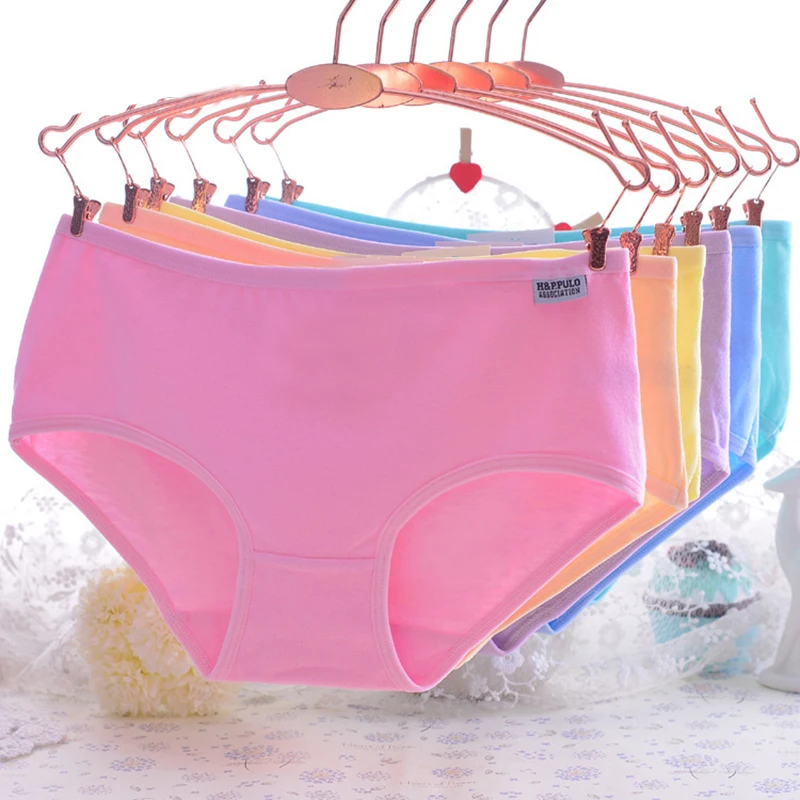 6Pcs Women's Panties Cotton Underwear Briefs Girls Solid Color Seamless Cozy Low-Rise Sexy Lingeries Female Underpants Intimates