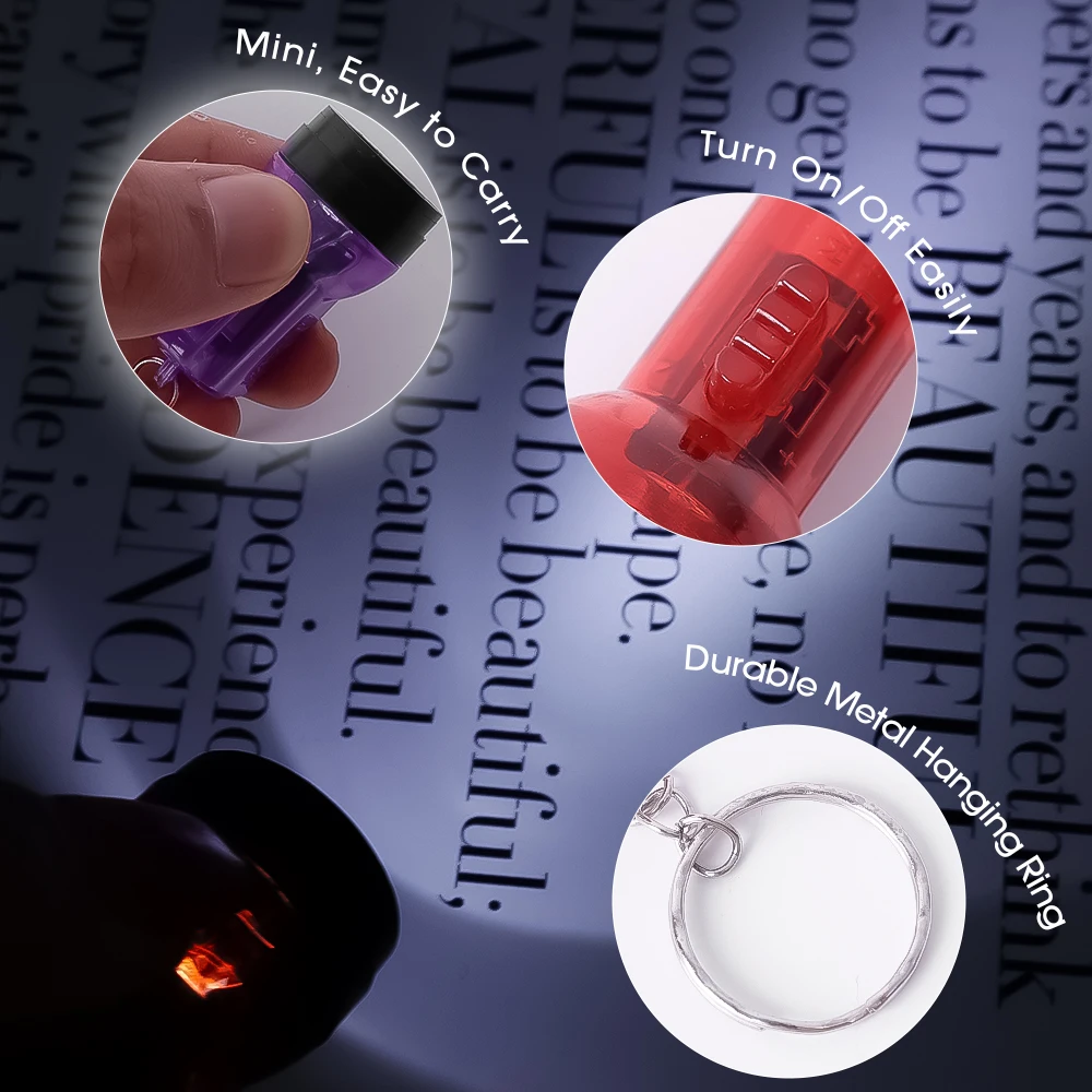 Mini linterna LED con llavero, linterna portátil ultrabrillante de largo alcance, batería de luz, lámpara de bolsillo de emergencia para senderismo