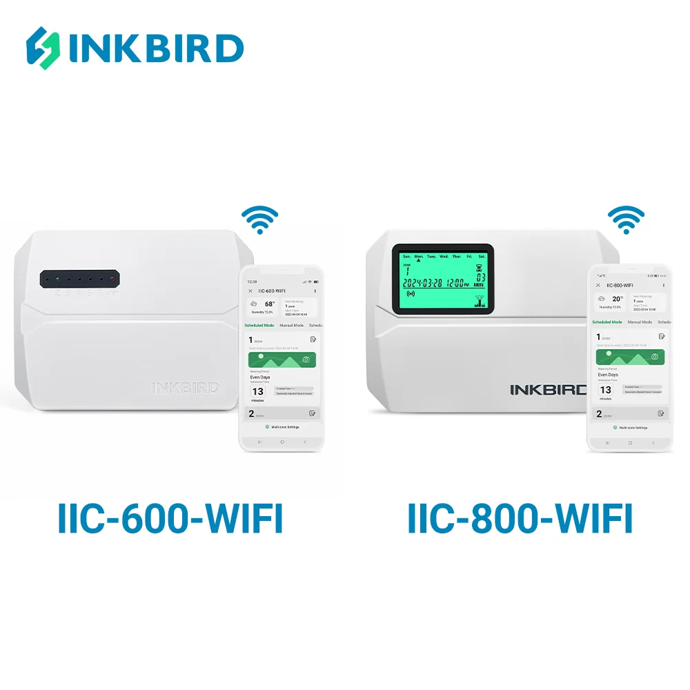 

INKBIRD WIFI Smart Sprinkler Controller Programmable System 6 / 8 Zone Digital LCD Watering Timer Irrigation Monitor Free App