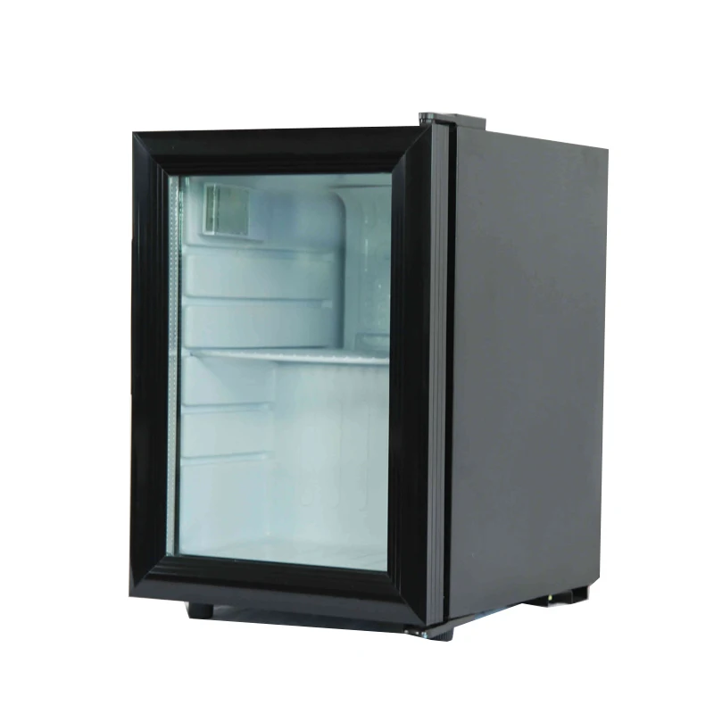 21L Mini Fridge High Quality French Door Refrigerator with Glass Door Portable Battery Operated Cooler for Hotels