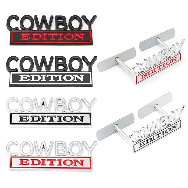 COWBOY EDITION COOL Car 3D Metal Front Hood Grille Emblem Badge Decal Sticker Auto Pickup Tail Trunk Body Styling Accessories