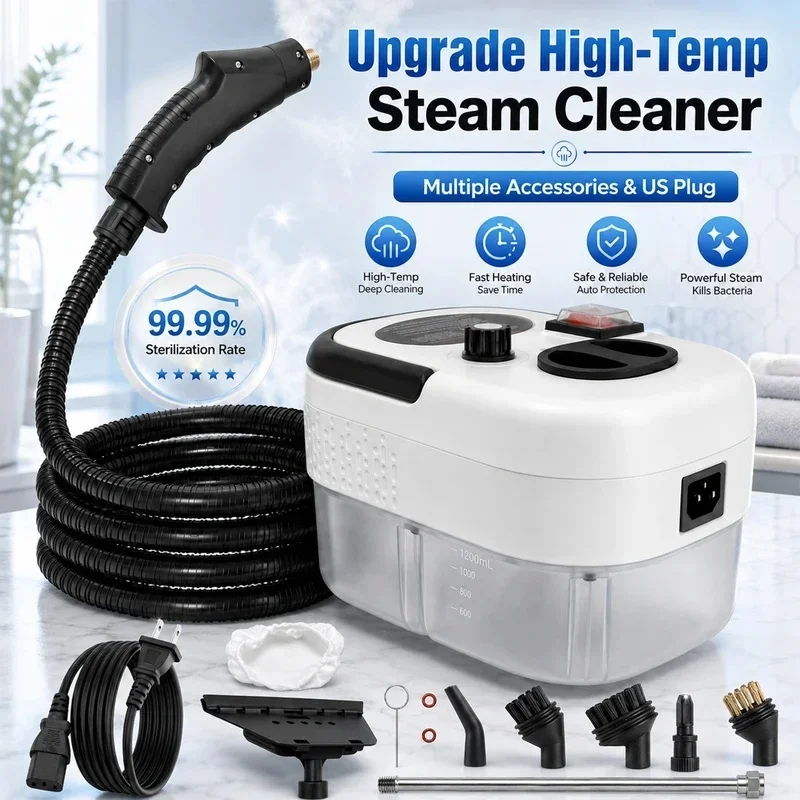 2500W High Temperature Steam Cleaner 110V Portable Handheld Steam Cleaning Machine With Multiple Accessories US Plug For Home Ki