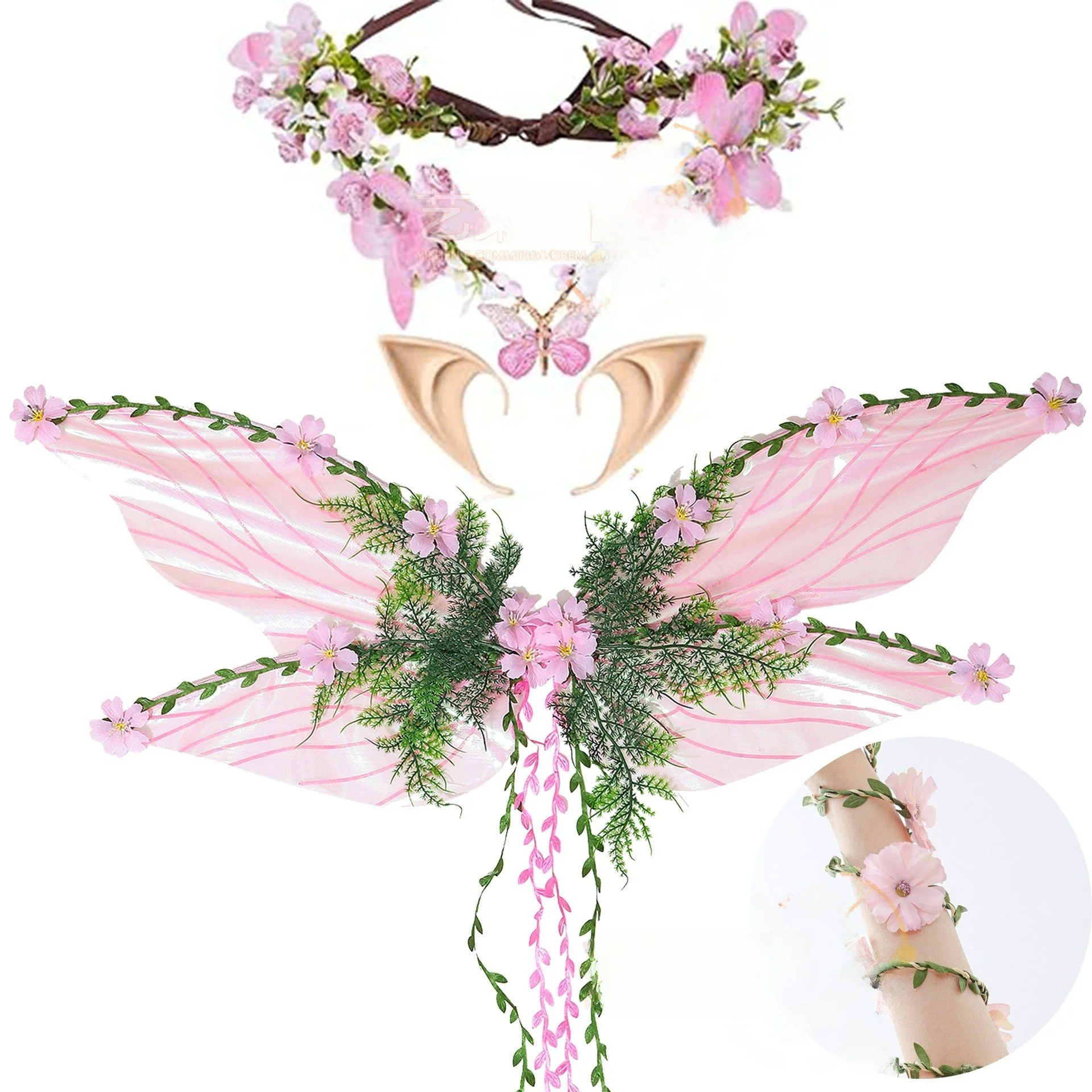

Forest System Flower Ring Fairy Wings Sweet Hair Accessory Children's Stage Performance Props Ethnic Costume Stage ...