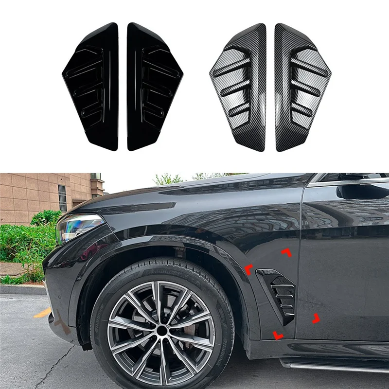 -A25M Auto Side Wing Luchtstroom Intake Cover Side Fender Trim Spoilers Voor BMW X5 G05 LCI M Sport 2023 + Koolstofvezel