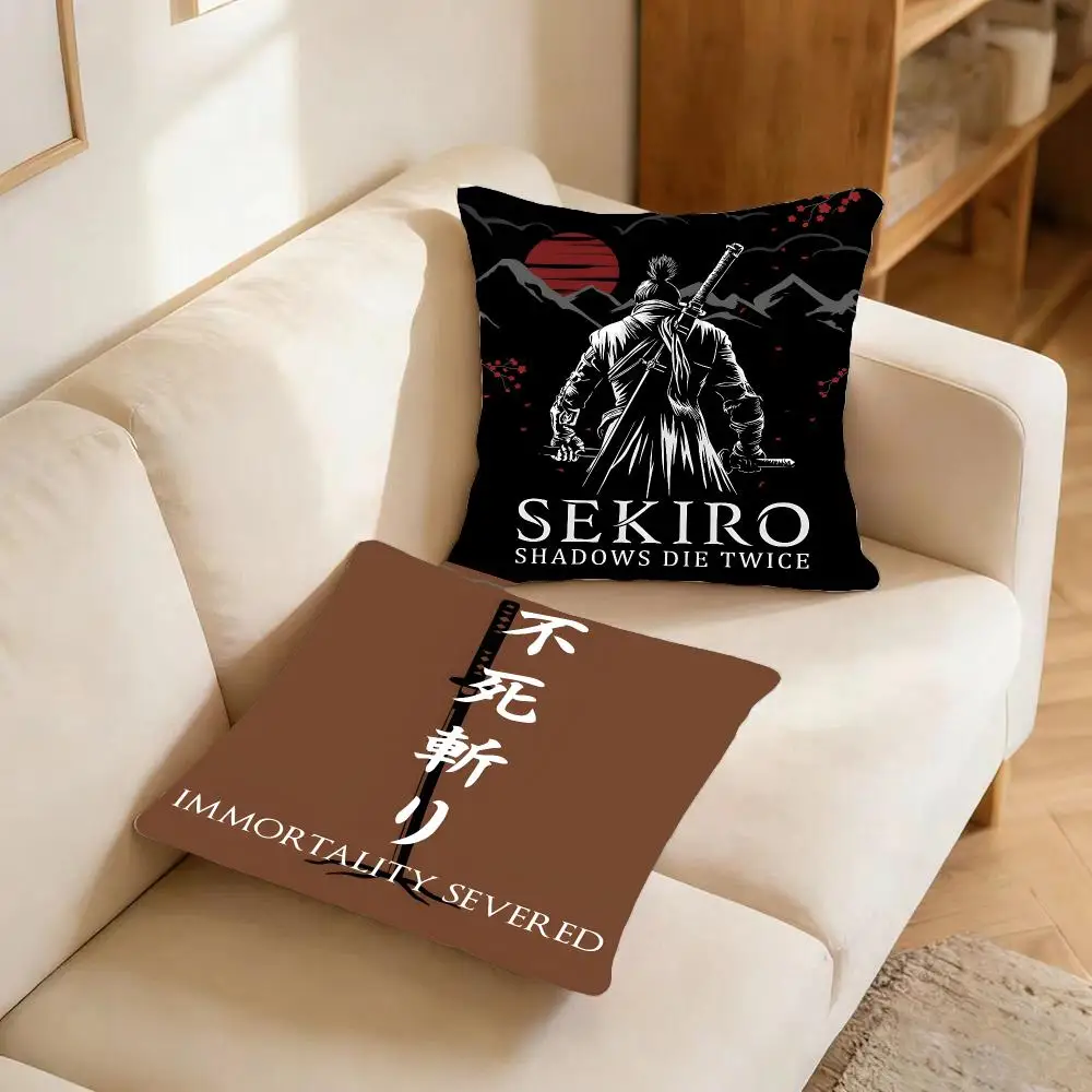 Game Action Sekiro Shadows Die Twice Cushion Cover Warm coral fleece Cute kawaii plush Kawaii mascot throw
