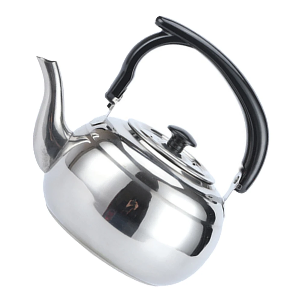 

Teapot Practical Stainless Steel Kettle with Cover Modern Design Metal Convenient