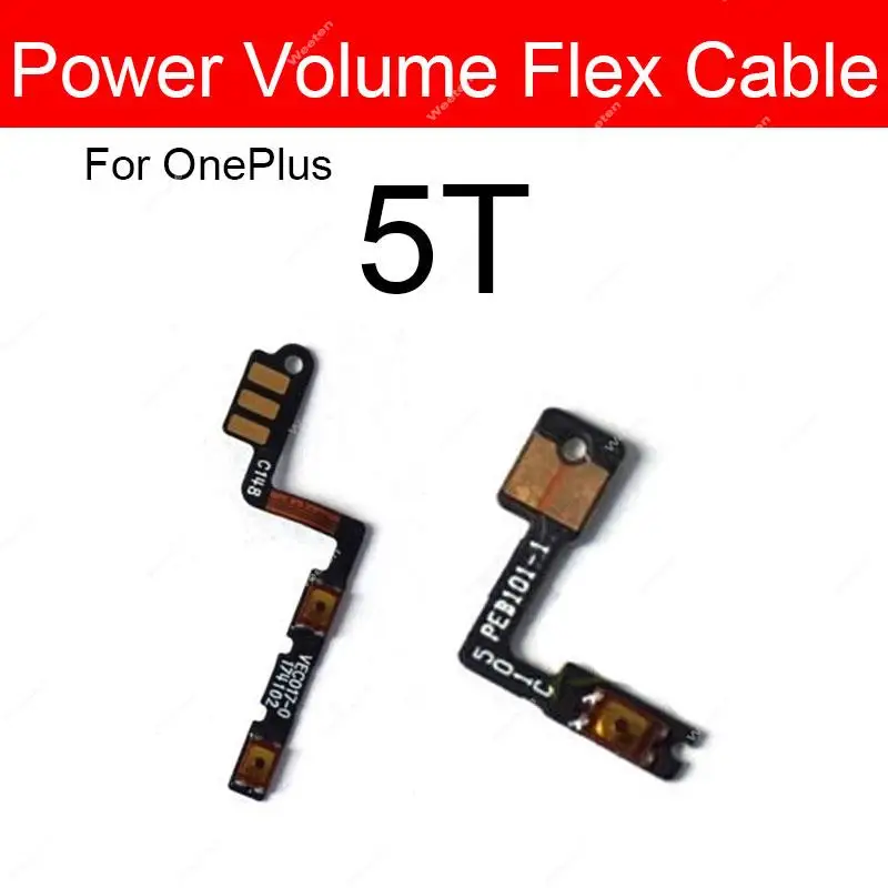 Volume Power Flex Cable For OnePlus 1+ X 1 2 3 3T 5 5T 6 6T 7 Side Power Volume Button On Off Side Keys Ribbon with Adhesive