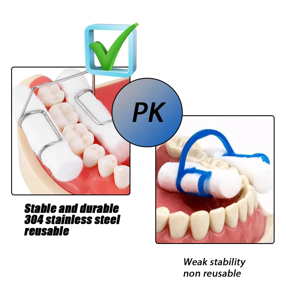 Clip de rollo de algodón Dental, soporte de Clip de rollo de algodón de acero inoxidable Autoclavable, suministros de laboratorio de odontología clínica de dentista, herramienta soladora