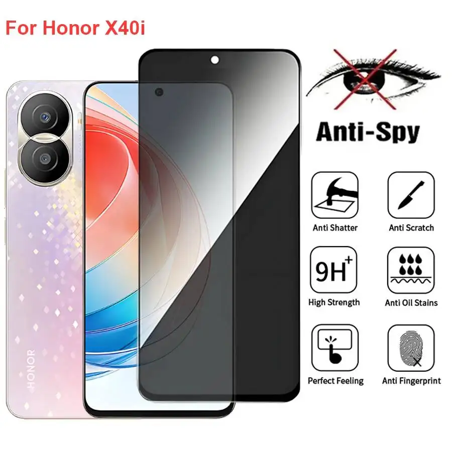 

Honor X40i DIO-AN00 Anti Spy Privacy Tempered Glass Protector Compatible For Honorx40i Full Cover Screen Phone Film