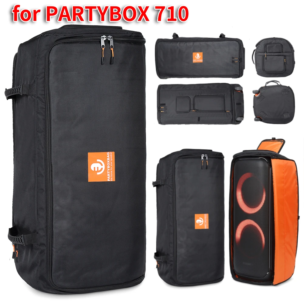 Estuche de transporte plegable, protección de tela Oxford, almacenamiento de altavoz con asa, bolsas de almacenamiento, bolsa con doble cremallera para JBL PARTYBOX 710