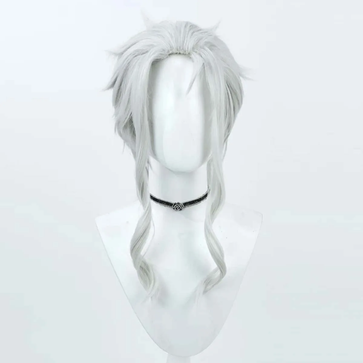 Men Anime Jobless Reincarnation Dragon God Orsted Cosplay Silver Gray Heat Resistant Synthetic Hair Wig