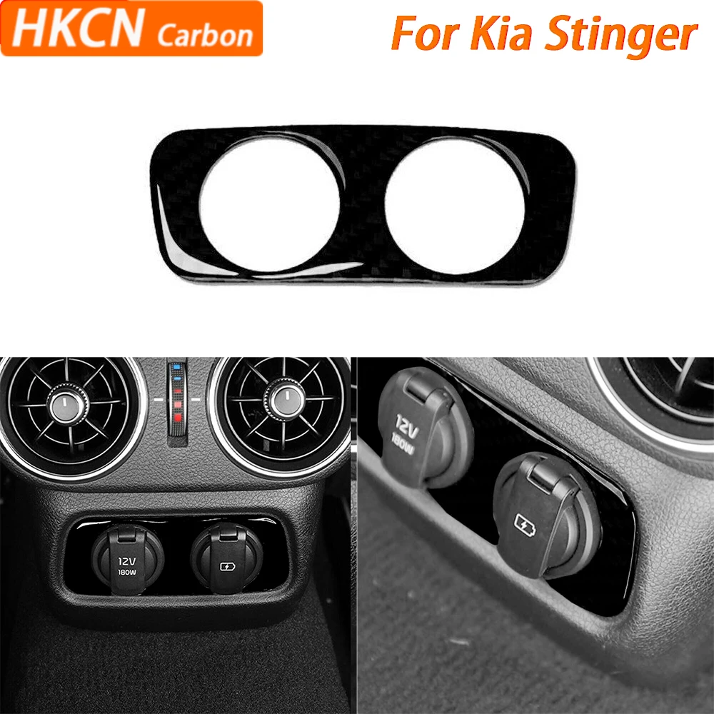 

Черный фортепиано, задний воздуховыпускной отверстие, подлокотник для сиденья, зарядная заглушка, накладка, аксессуары для салона автомобиля для Kia Stinger 2018-2023, наклейка