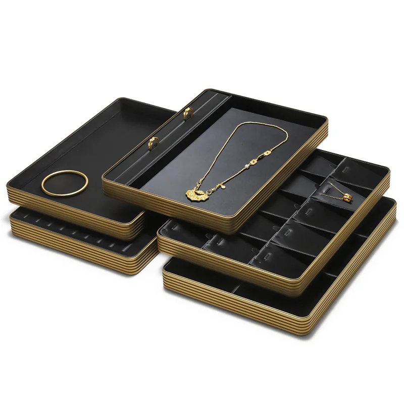 

Jewelry Display Tray Metal Rings Necklaces Bracelets Inspection Tray Gold Accessories Tray