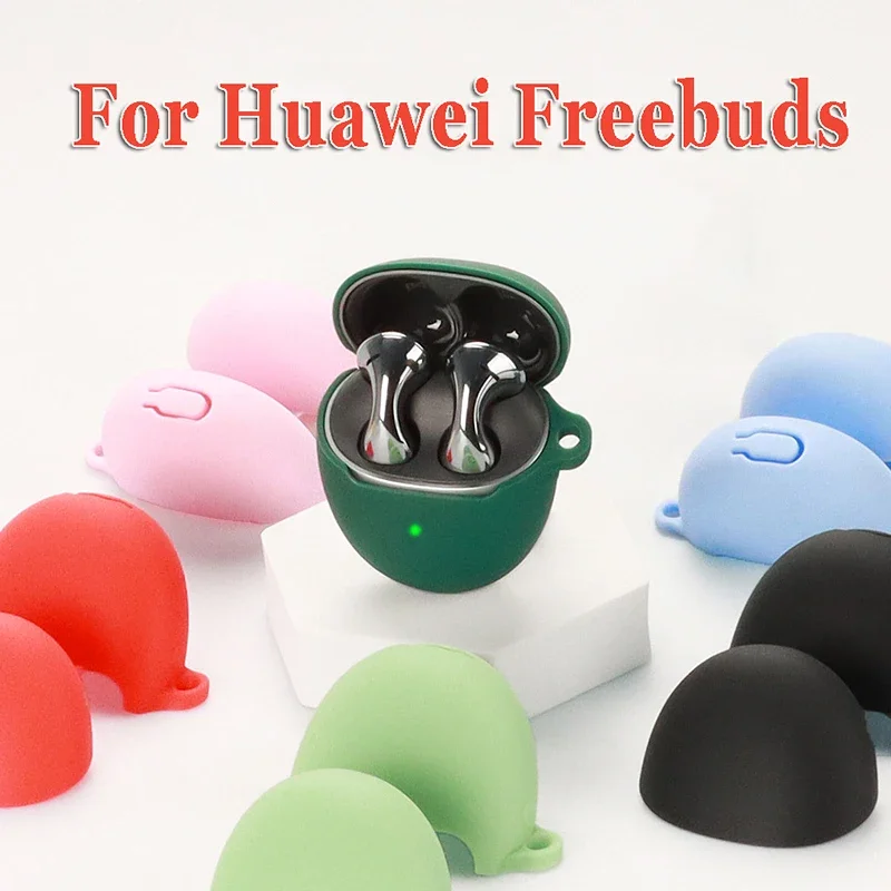 Color Soft Silicone Cover for Huawei Freebuds 5 Case Protective Cover for Freebuds 5i Funda Charging Box Anti-fall Earphone Bag