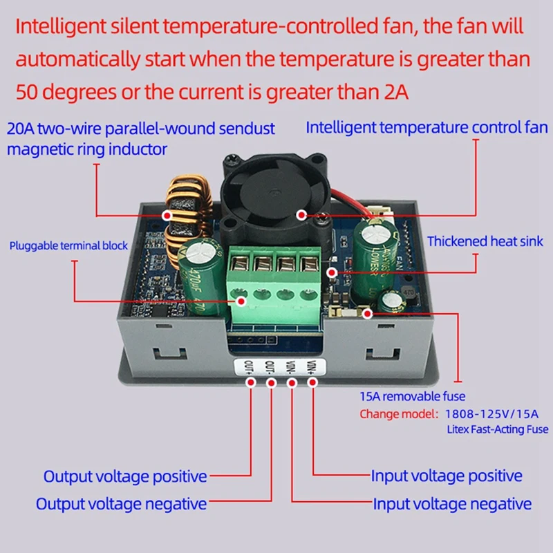 XYL3606 CNC DC Stabilized Voltage And Constant Current Maintenance, 36V6A Automatic Buck-Boost Module