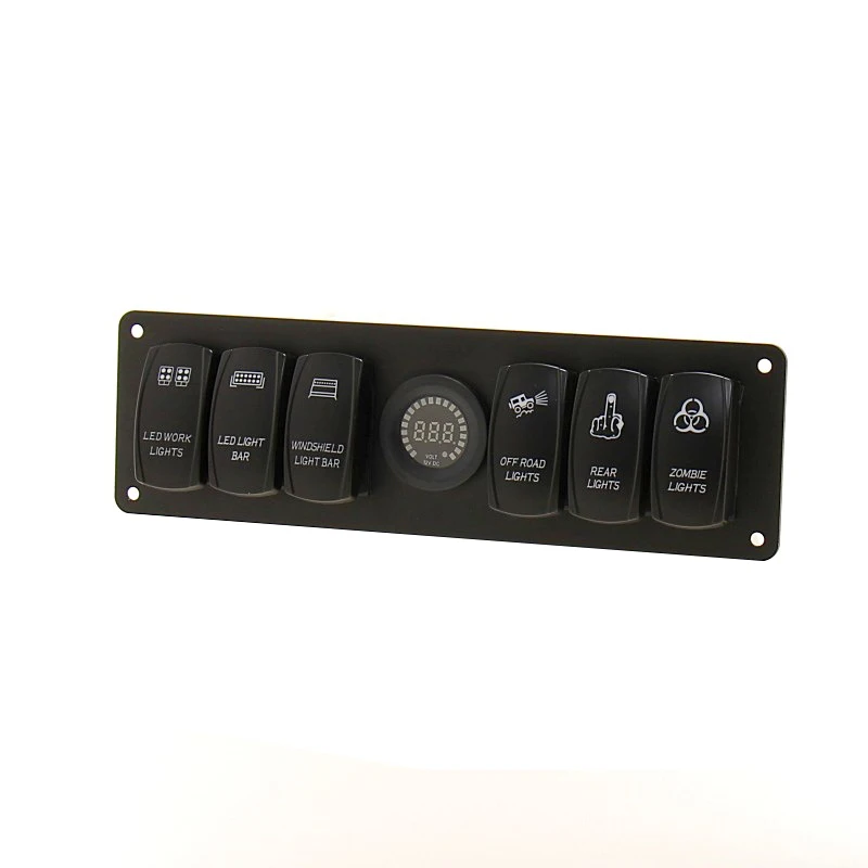Hot Sale Factory Rv Yacht Retrofitted 6-position 5pin Switch Combination Control Panel Function Key With Color Screen Voltmeter