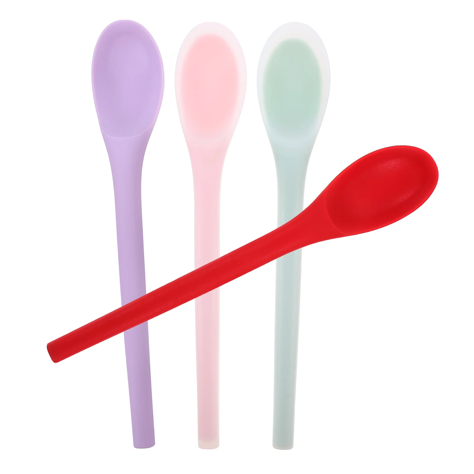 

4Pcs Nonstick Silicone Soup Spoons for Eating Mixing Stirring Versatile Kitchen Utensils Cooking Spoon Baking Spoon