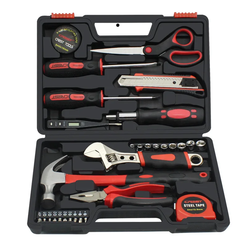 Household tools set multi-functional hardware toolbox daily maintenance management 31 pieces