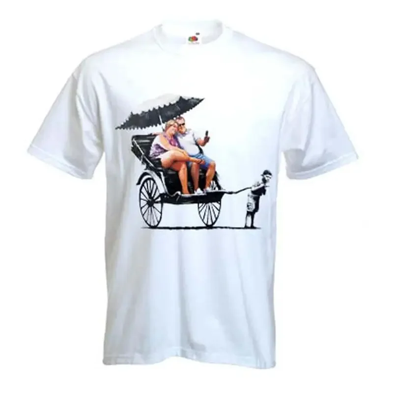 Banksy Rickshaw Boy Men'S T Shirt Urban Graffiti Sizes Small To 3Xl