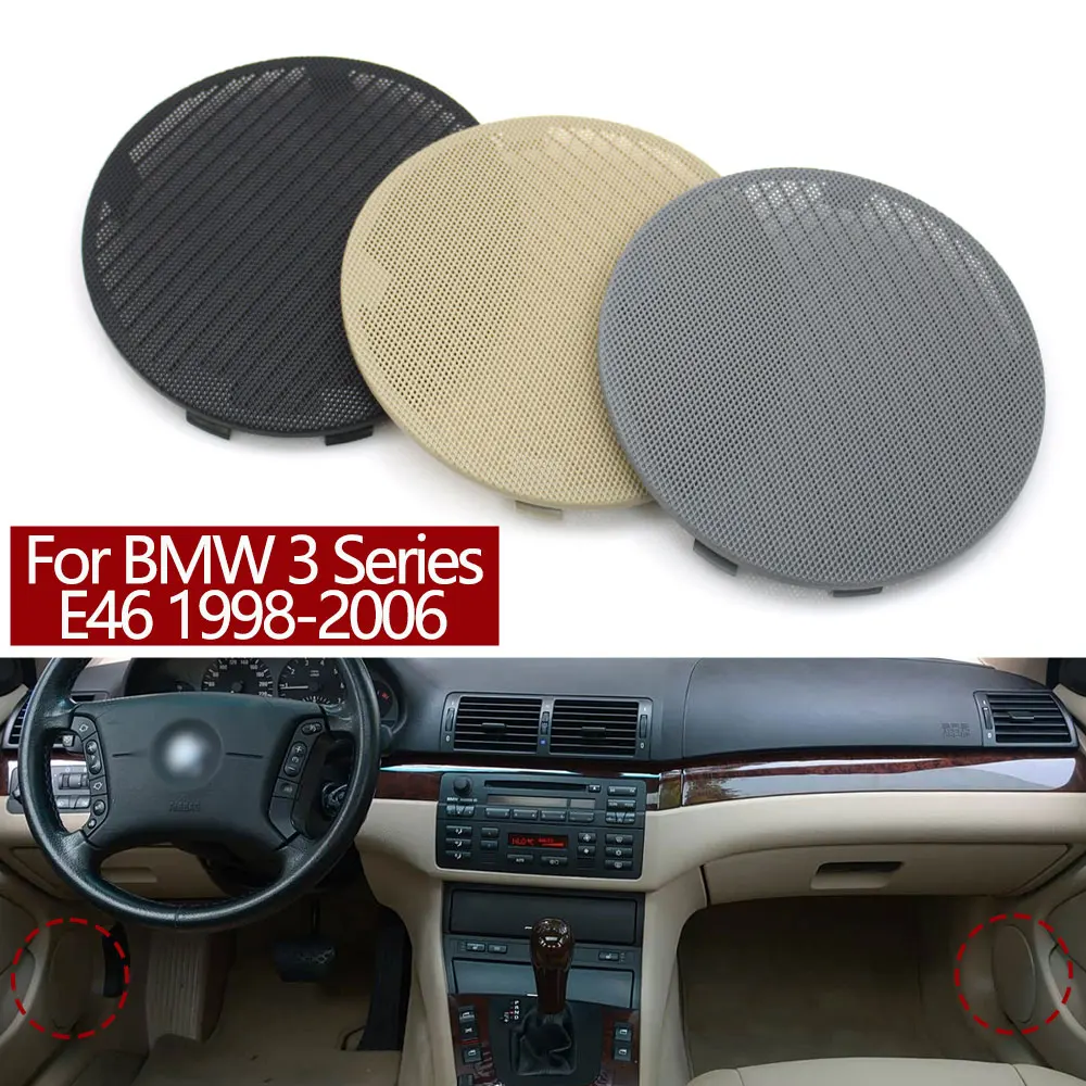 E46 Auto-Innenraum Vordere Linke und Rechte Türlautsprecherabdeckung Ersatz für BMW 3er Serie 1998-2006 51418213911 51418213912