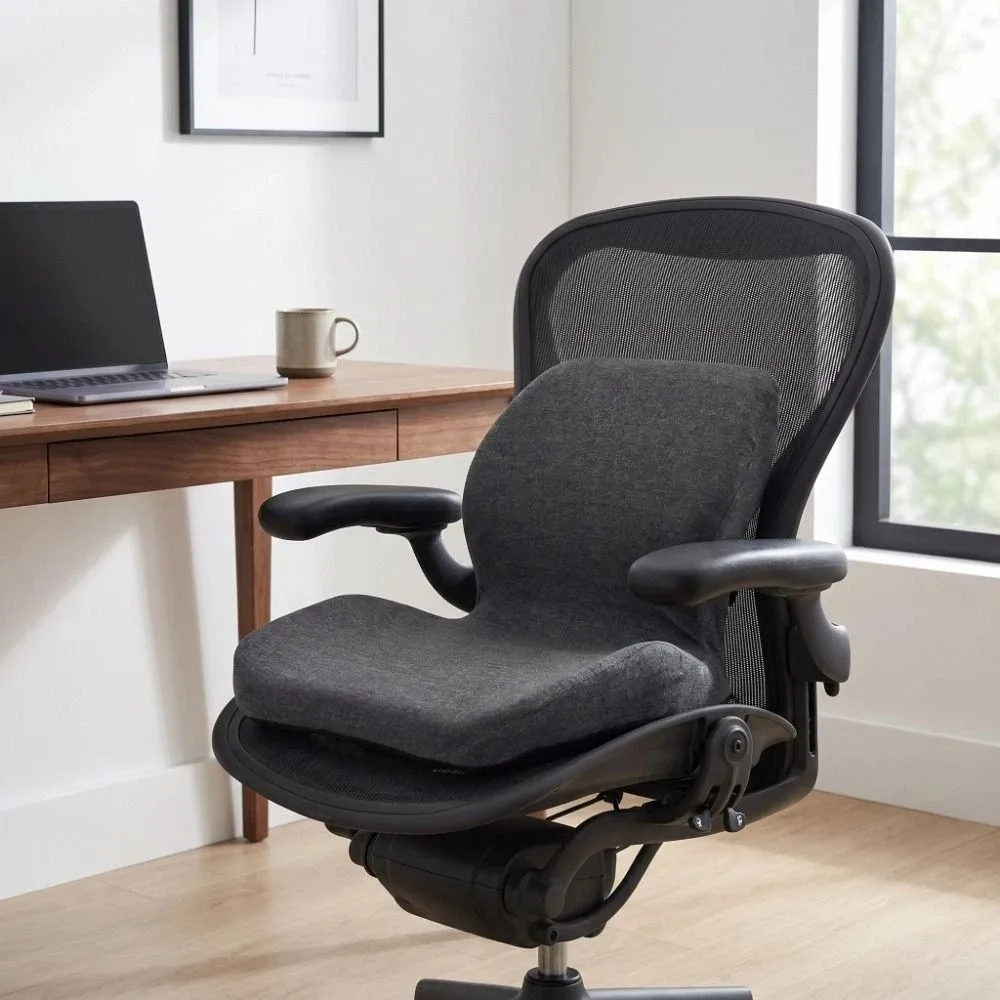 Back Support Ergonomic Seat Cushion Orthopedic Non-Slip Lumbar Support Cushion Long Drive One-Piece Design Backrest Pad Hip &amp