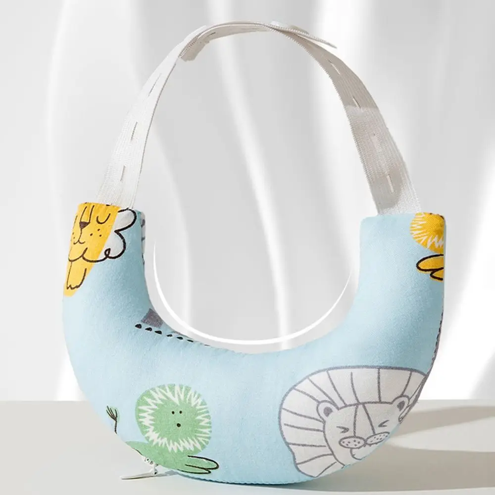 Oreiller de soutien pour le cou en coton, design incurvé, coussin de positionnement de la tête réglable pour bébé, toucher doux, taie d'oreiller amovible