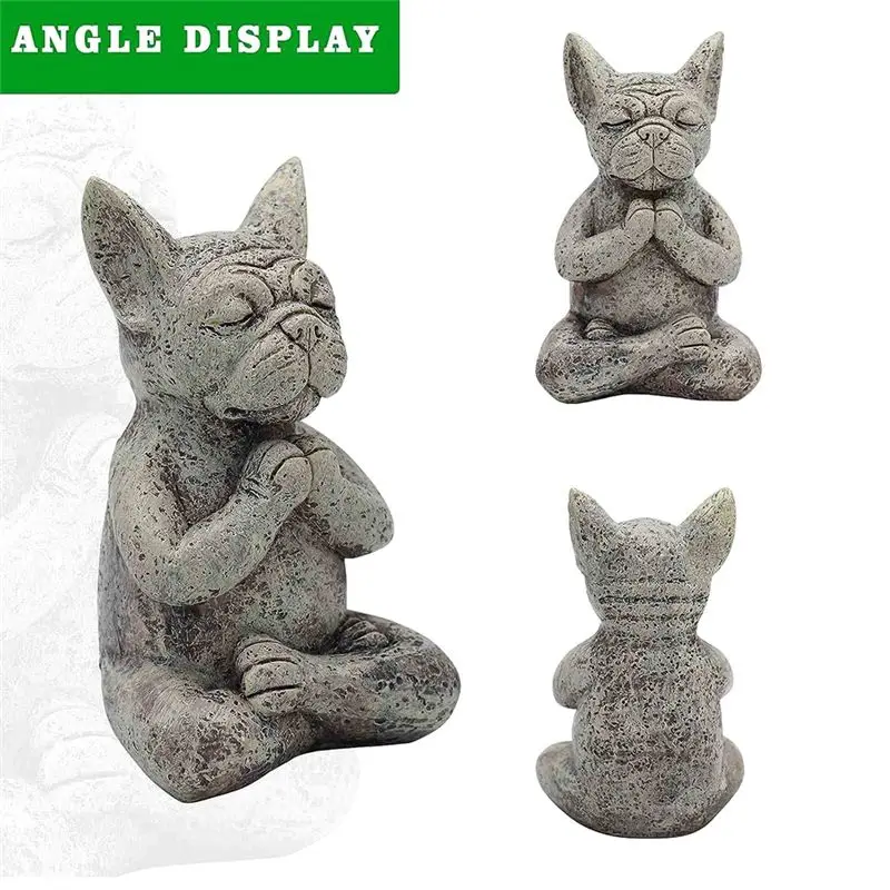 Customer Favorite Meditating Dog Statue Buddha French Bulldog Meditating Statue Meditating Bulldog Resin Ornament,Yoga Bulldog O