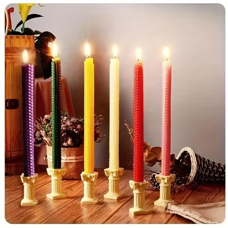 12-pack beeswax sticks, 2x20cm honeycomb pattern candles, natural honey fragrance, burns for 4 hours, suitable for Mother's Day, Easter, Christmas, dinners, parties, wedding decorations, holiday souvenirs, home decor, candle mold material, watermelon