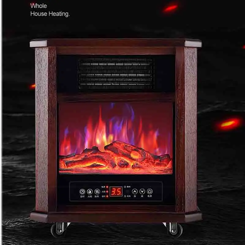 Нагреватель воздуха для домашнего камина, 2000 Вт, нагреватель воздуха, электрический нагреватель, электрический камин, твердая древесина
