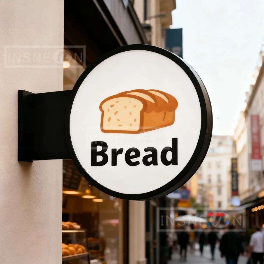 علامة شعار مضيئة مخصصة علامة شخصية مزدوجة الجوانب: صندوق دائرة شفرة ضوء لافتات إعلانية جدار Led شريط النيون الحلاق #1