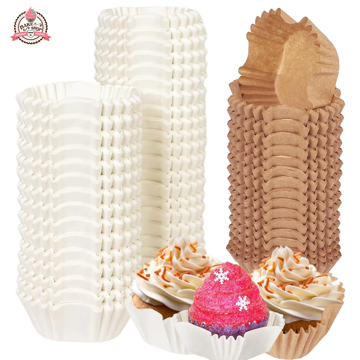 Revestimientos cuadrados para magdalenas de calidad alimentaria, revestimiento para muffins, tazas para hornear, revestimientos de sartén para Brownie, papel para suministros de fiesta de cumpleaños y boda